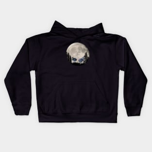 Romantic turkey with bat at night in the moonlight Kids Hoodie